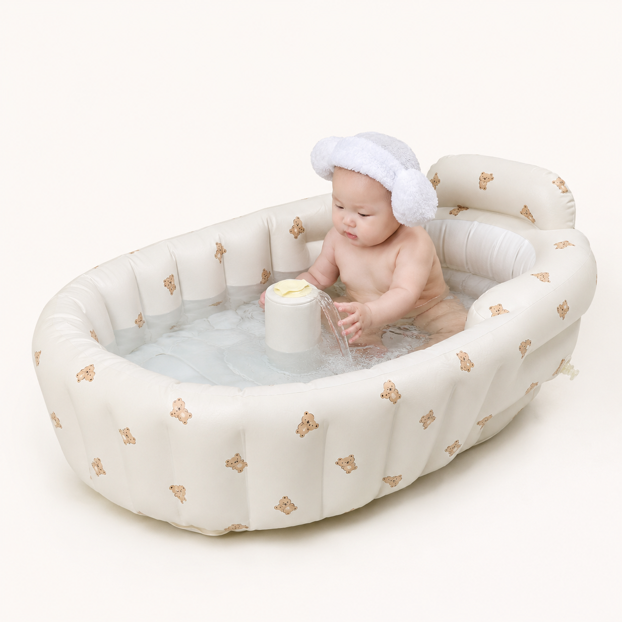 Inflatable Baby Bathtub – Portable PVC Tub with Built-in Air Pump for Newborns