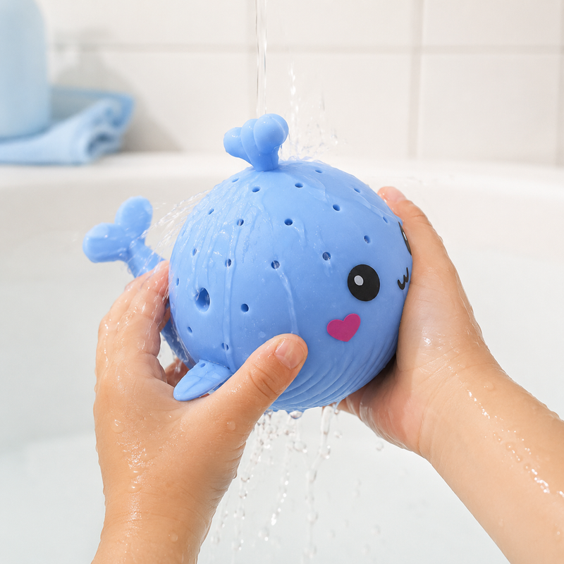 Whale Bath Toy – Soft Sponge Water Toy for Sensory Tub & Pool Play