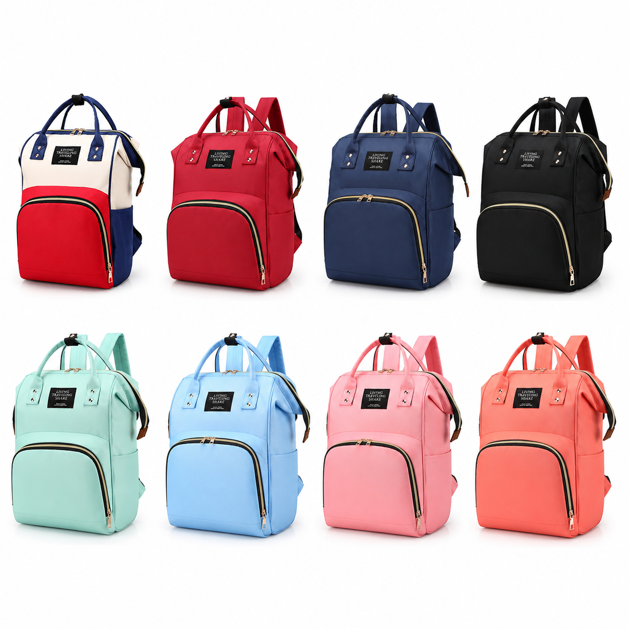 Baby Changing Backpack – Wide Opening, Wipe-Clean Lining, Unisex Nappy Bag with Bottle Holder