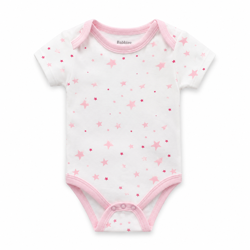 Baby Bodysuit Set – 5 Pack Cotton Short Sleeve Onesies for Newborn to 12M
