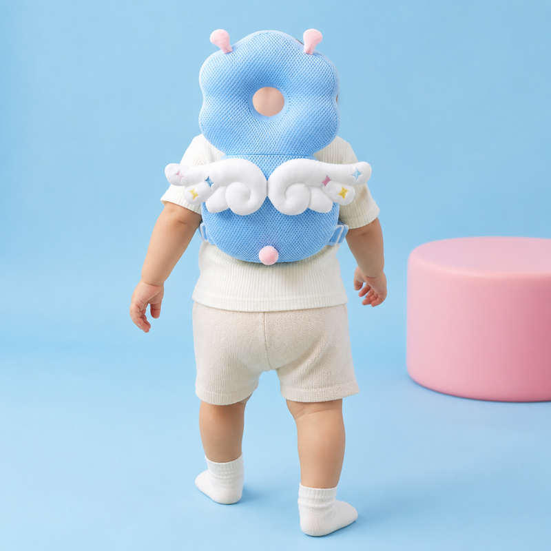 Baby Head Protector Backpack – Shock Absorbing Plush Cushion for Crawling and Learning to Walk
