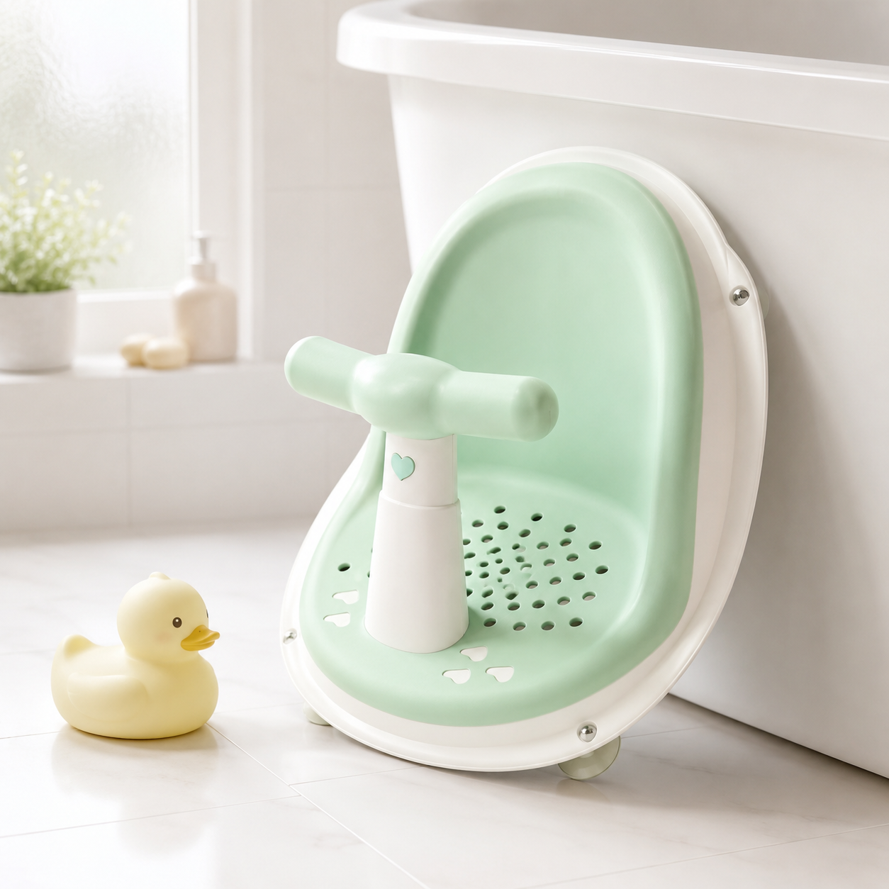 Baby Shower Seat – Portable Bath Support with Non-Slip Base for Newborns