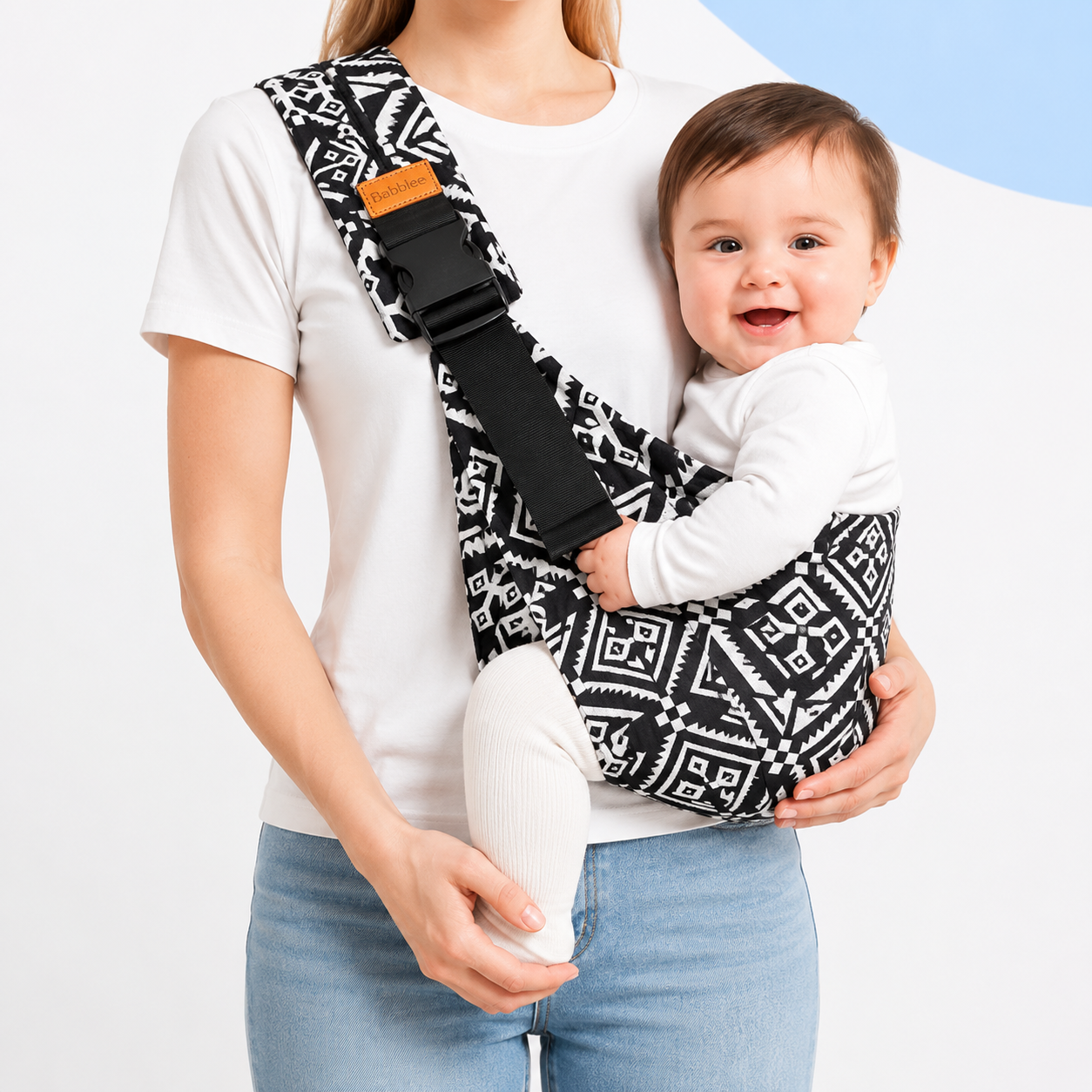 Baby Ring Sling Carrier – Cotton Wrap for Newborn to Toddler, Adjustable Strap
