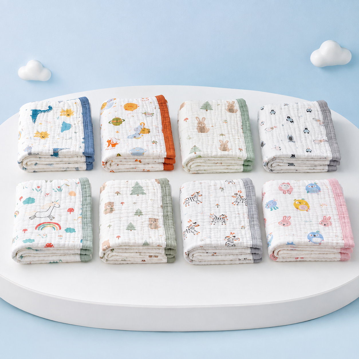 Baby Cotton Gauze Blanket – 6 Layer Soft Swaddle Wrap, Breathable Infant Bath Towel