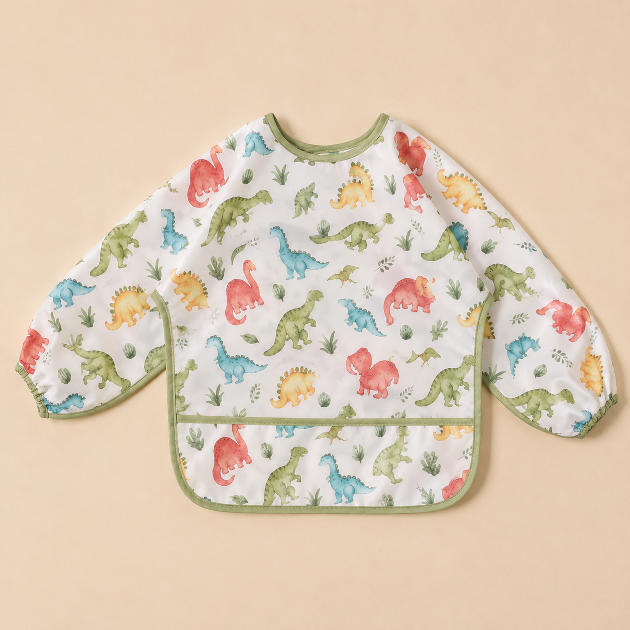 Long-Sleeve Waterproof Feeding Bib – Baby Weaning Smock, Messy Play Cover, Toddler Mealtime Essential