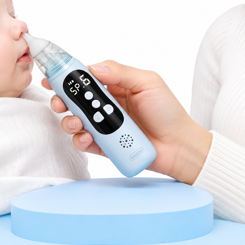 Electric Nasal Aspirator, Rechargeable Baby Nose Cleaner with Soft Silicone Tips