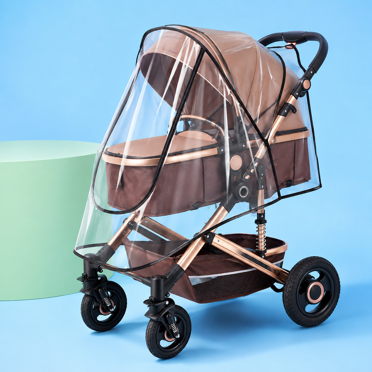 Universal Stroller Rain Cover – Clear Weather Shield for Baby Carriage, Windproof & Breathable