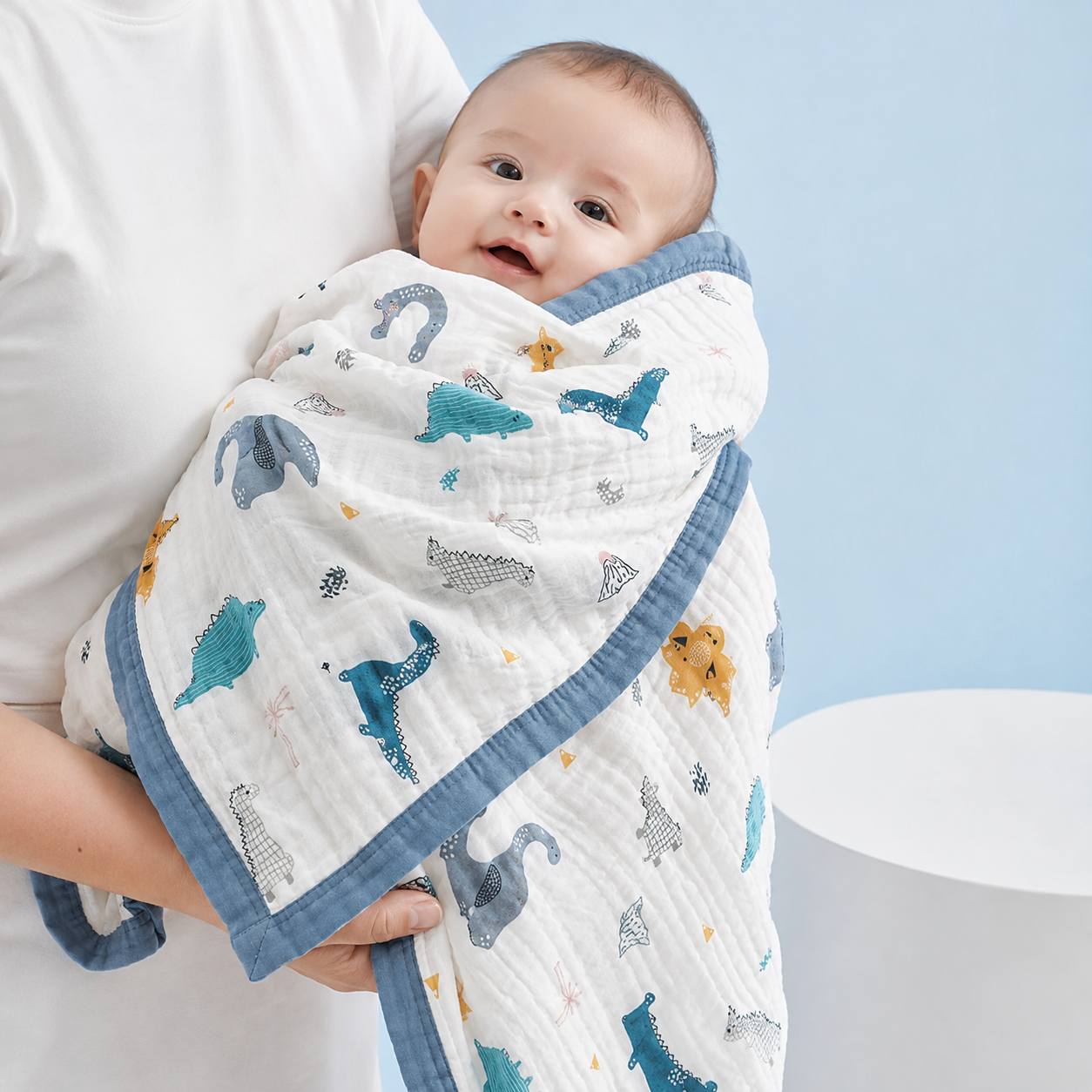 Baby Cotton Gauze Blanket – 6 Layer Soft Swaddle Wrap, Breathable Infant Bath Towel