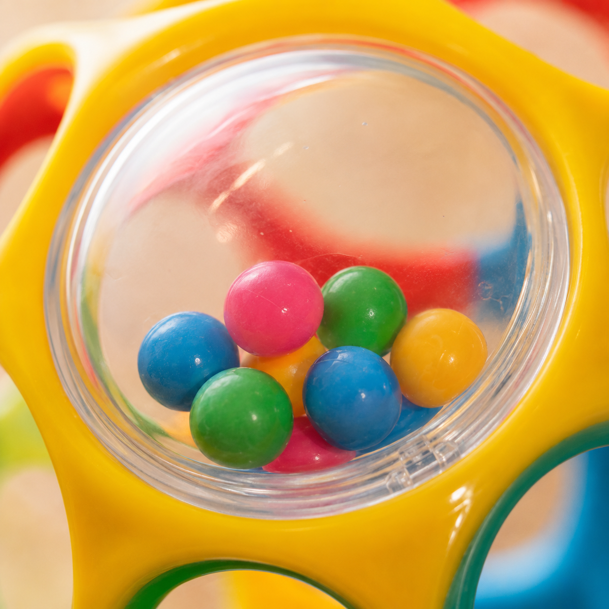 Baby Grasping Ball Rattle – Sensory Teether Toy for Early Development 0-6 Months