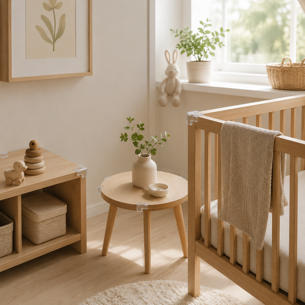 Clear Corner Protectors for Baby Safety – Transparent Furniture Edge Guards with Adhesive for Childproofing Tables