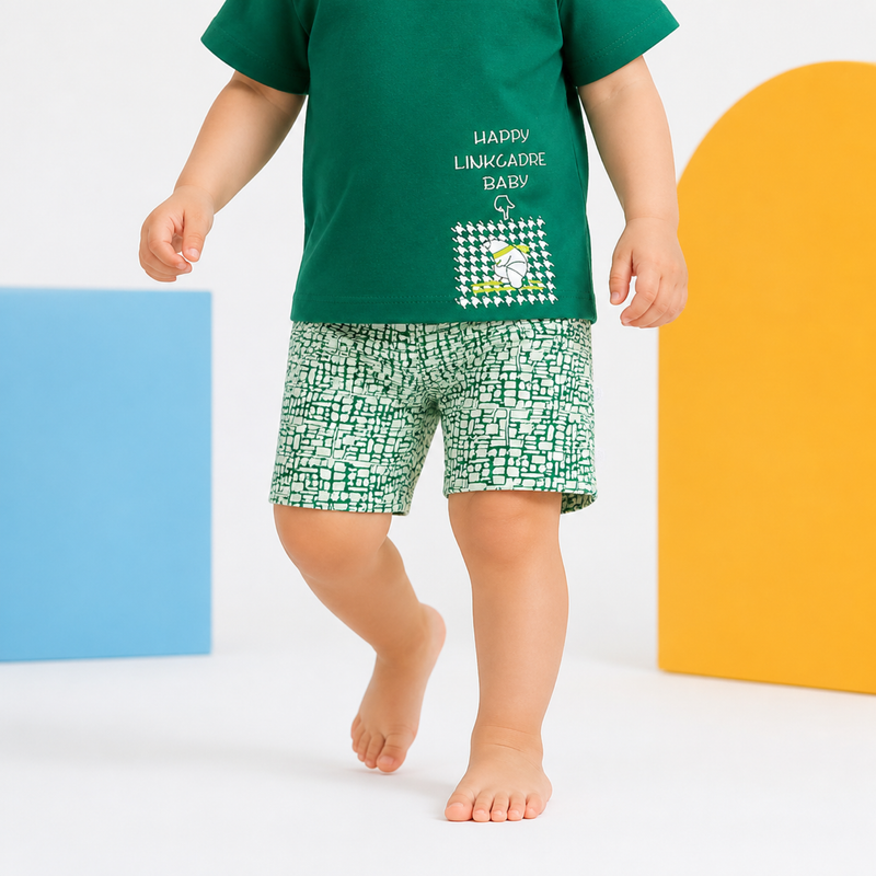 Baby Cotton T-Shirt and Shorts Set – Unisex Cartoon Summer Outfit for Infants and Toddlers