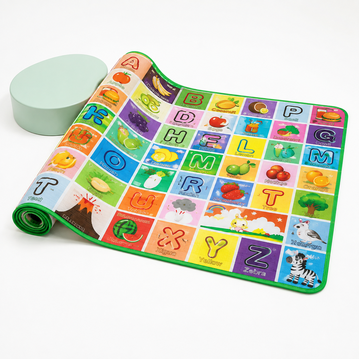 Educational Baby Play Mat – Reversible Foam Crawling Carpet, Large Kids Activity Floor Gym Rug