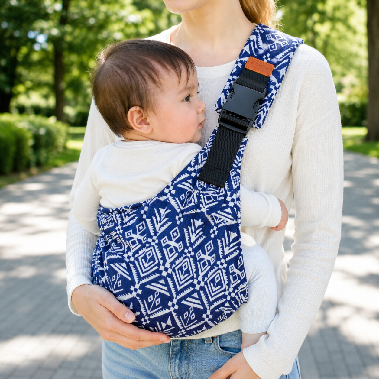 Baby Ring Sling Carrier – Cotton Wrap for Newborn to Toddler, Adjustable Strap
