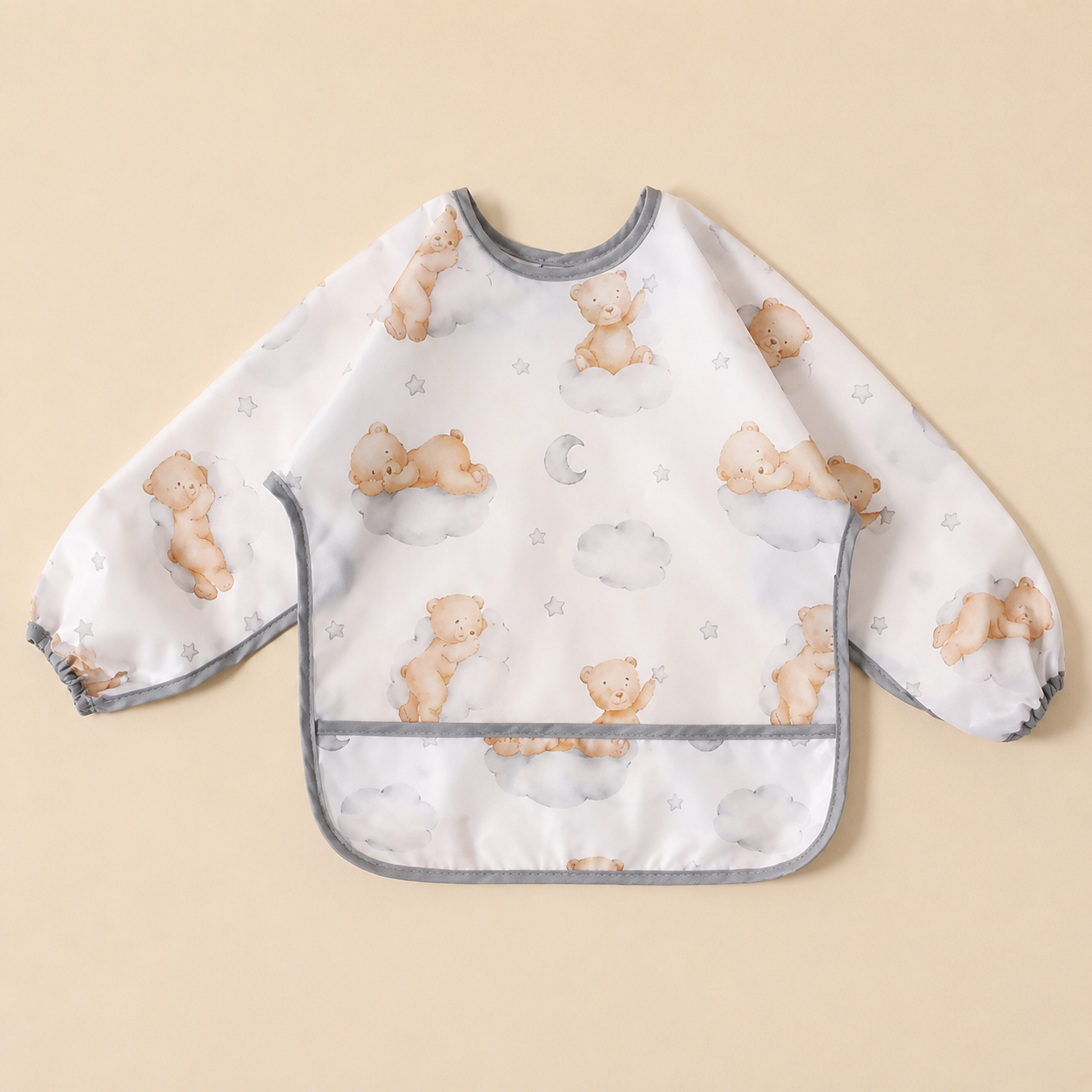 Long-Sleeve Waterproof Feeding Bib – Baby Weaning Smock, Messy Play Cover, Toddler Mealtime Essential