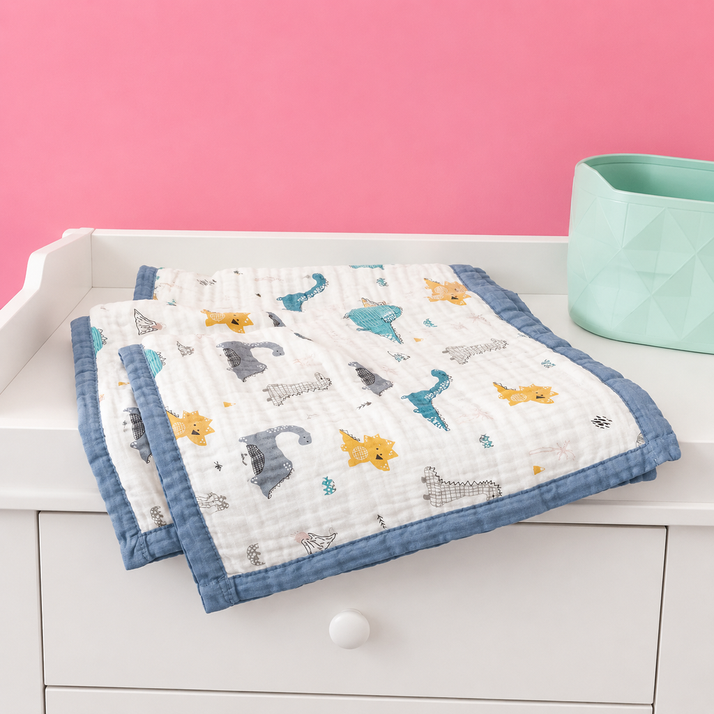 Baby Cotton Gauze Blanket – 6 Layer Soft Swaddle Wrap, Breathable Infant Bath Towel
