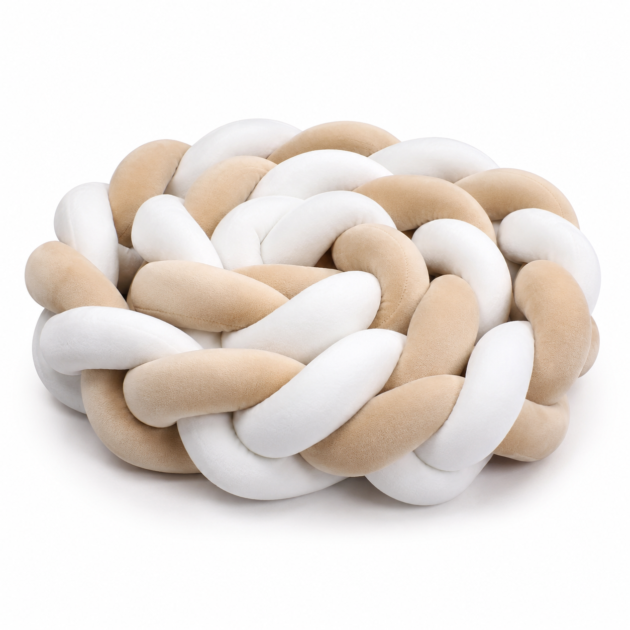 Braided Crib Bumper – Soft Knot Pillow Cushion for Baby Bed, Nursery Decor, Cot Protector