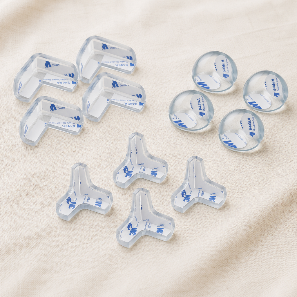 Clear Corner Protectors for Baby Safety – Transparent Furniture Edge Guards with Adhesive for Childproofing Tables