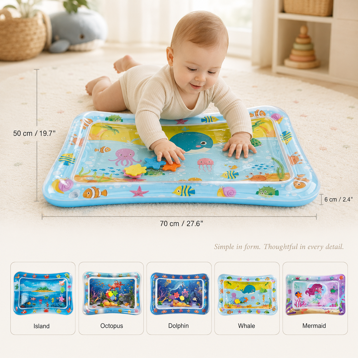 Baby Water Play Mat – Inflatable Tummy Time Pad for Sensory Development