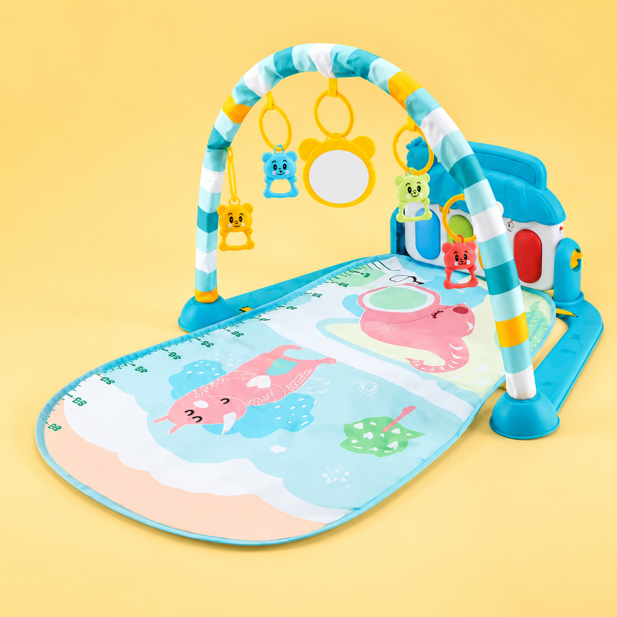 Baby Kick Play Piano Gym – Tummy Time Mat with Music Lights Activity Center Newborn Toy