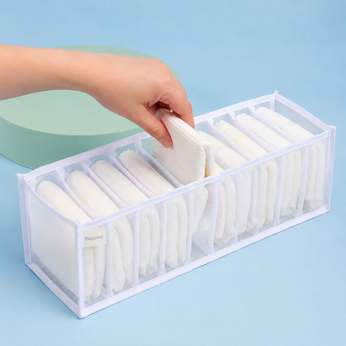 11 Compartment Baby Storage Organizer – Foldable Open Top Design for Diapers Underwear and Socks