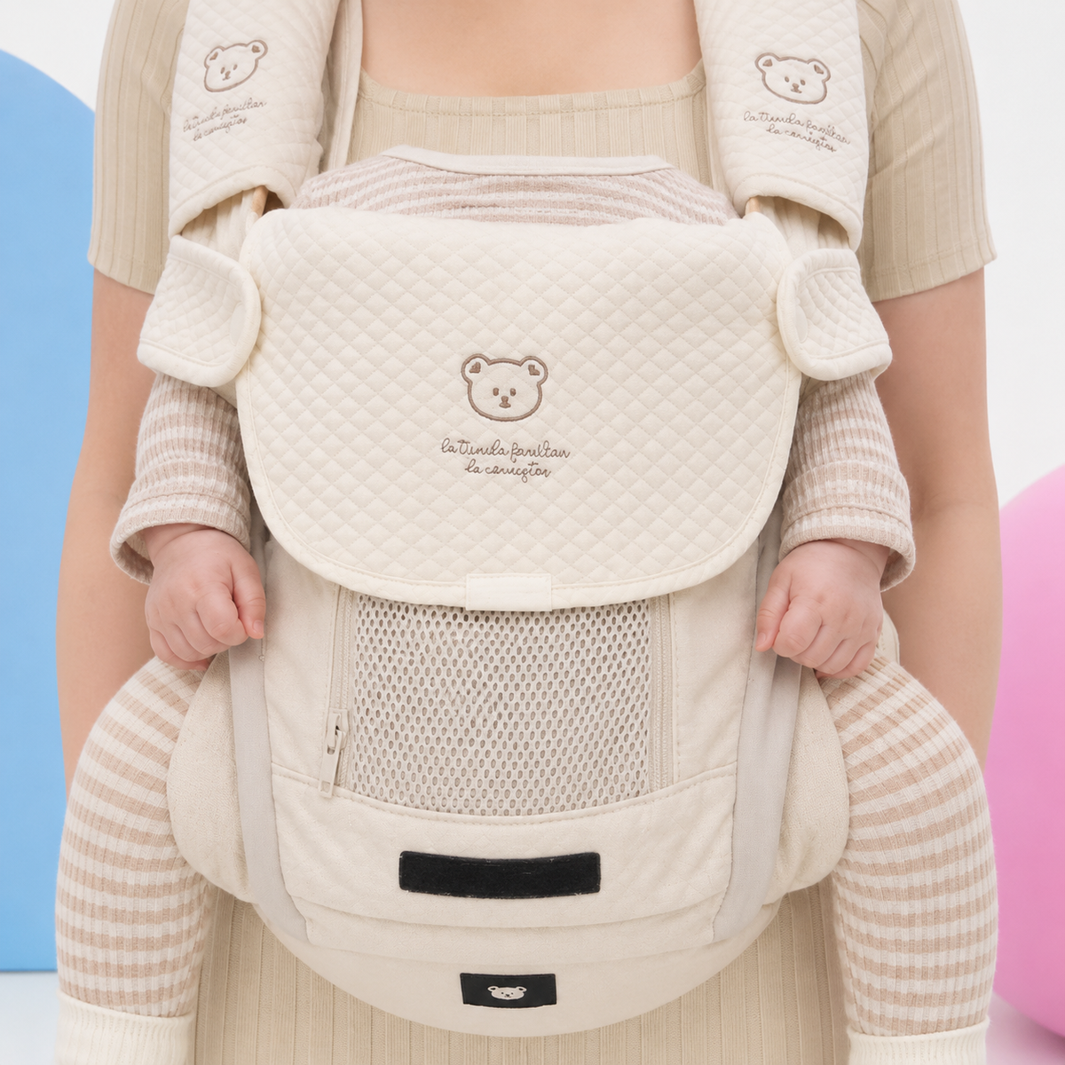 Baby Carrier Bib Set – Waterproof Cotton Drool Pads with Cartoon Design for Infants 0 to 1 Year