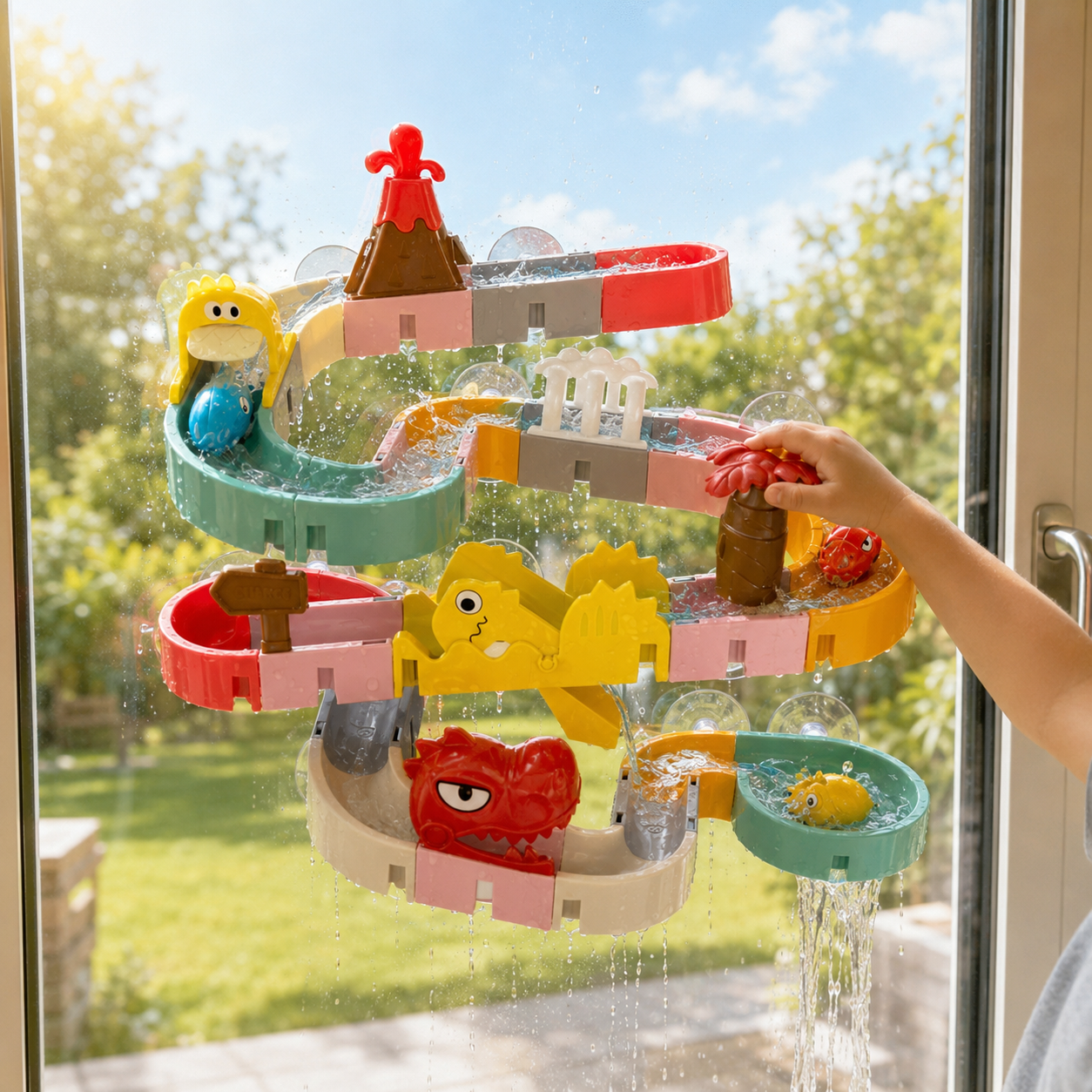 DIY Water Slide Track Set – Reconfigurable Bath Toy with Suction Cups for Kids