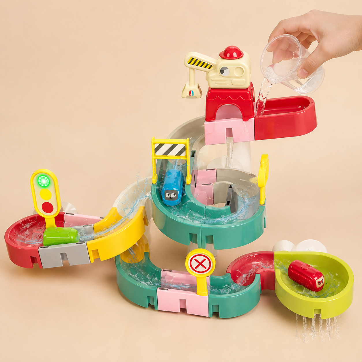 DIY Water Slide Track Set – Reconfigurable Bath Toy with Suction Cups for Kids