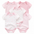 Baby Bodysuit Set – 5 Pack Cotton Short Sleeve Onesies for Newborn to 12M
