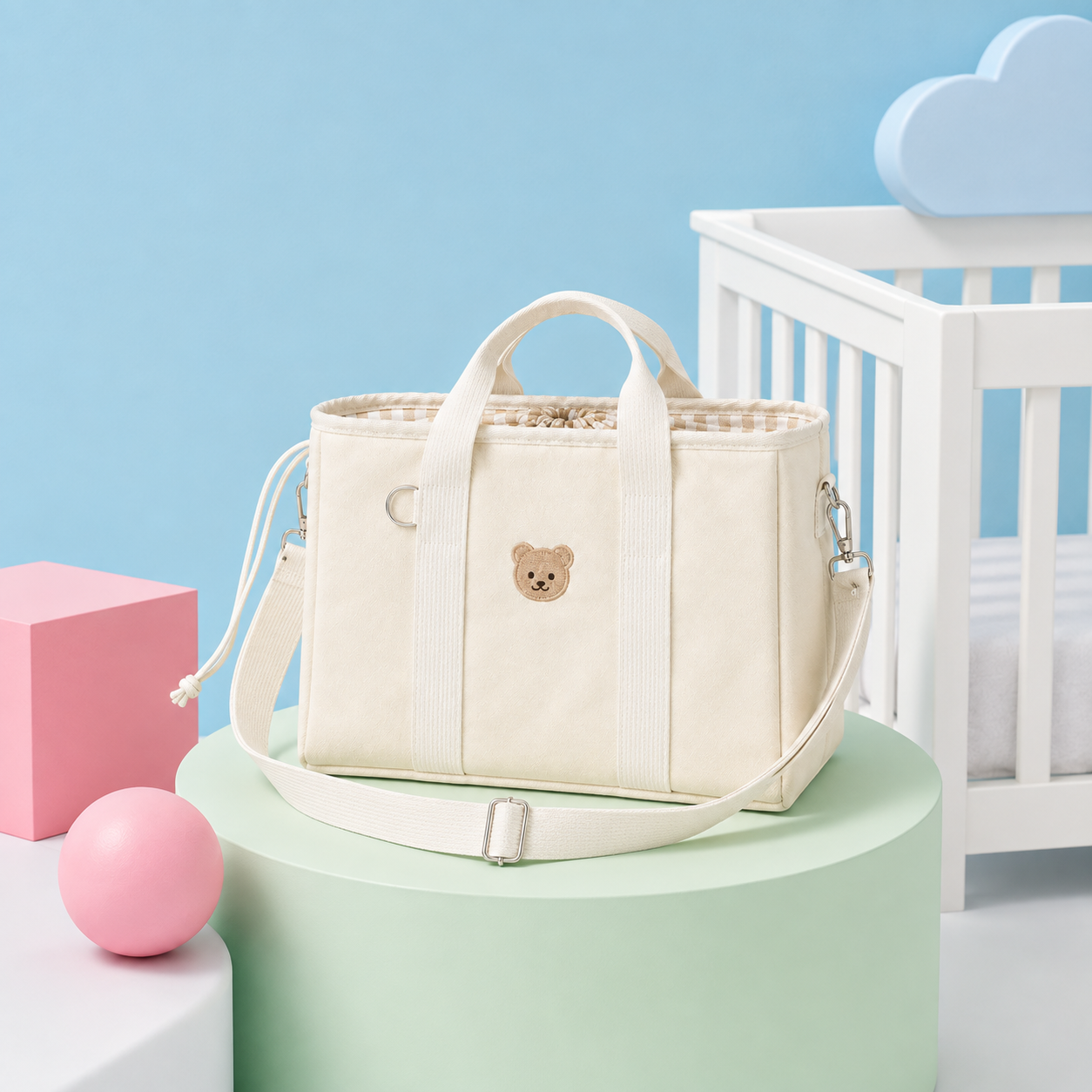 Baby Diaper Bag – Stroller Straps, Insulated Pockets, Wide Opening, Nappy Tote for Moms