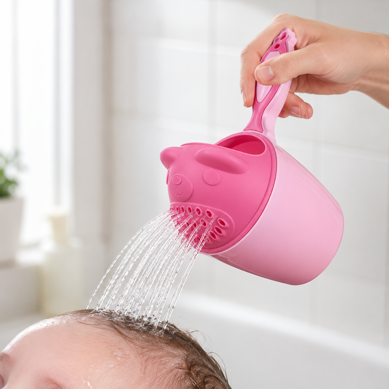 Baby Bath Rinse Cup – Soft Rim Shampoo Rinser, Toddler Hair Wash Tool, Calm Bath