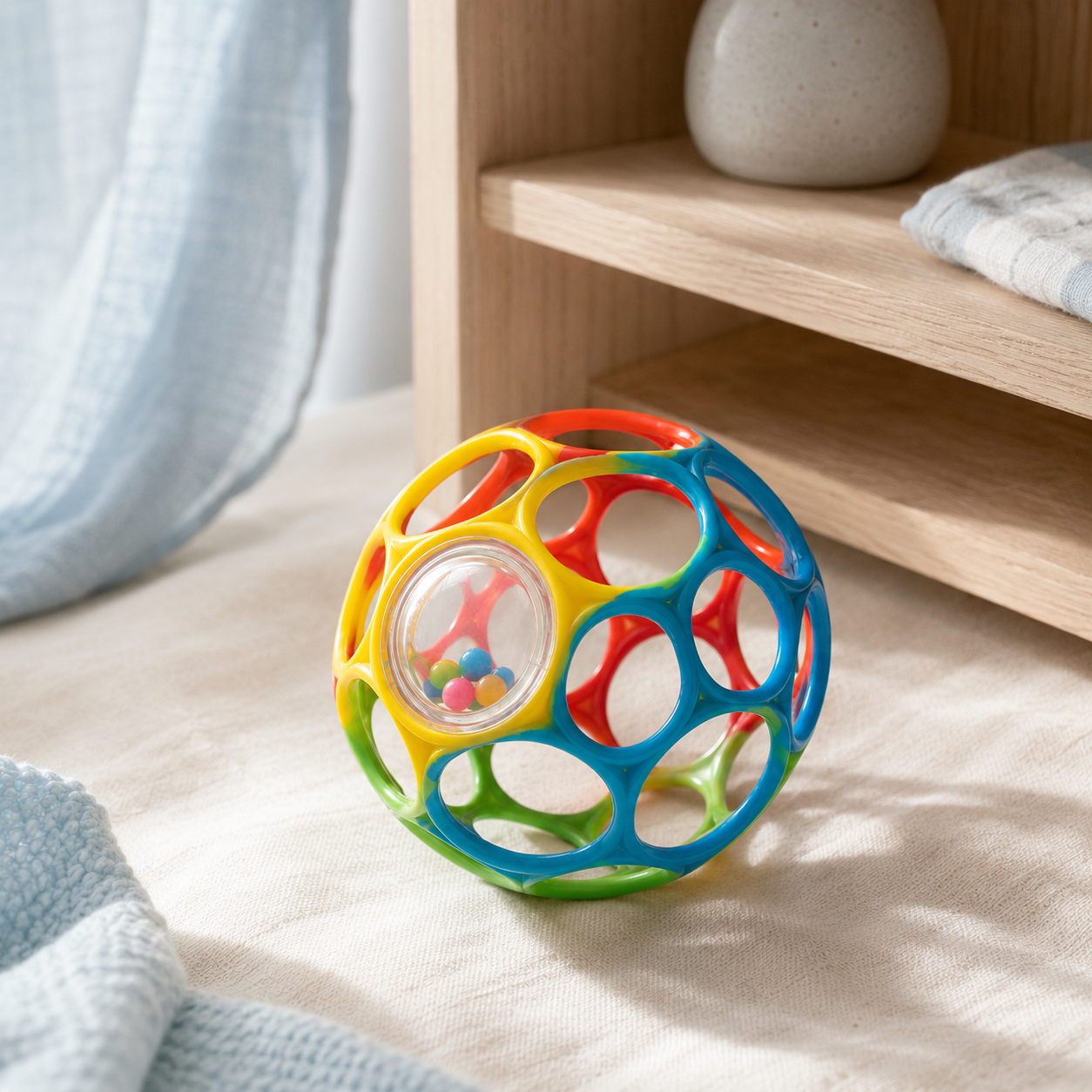 Baby Grasping Ball Rattle – Sensory Teether Toy for Early Development 0-6 Months