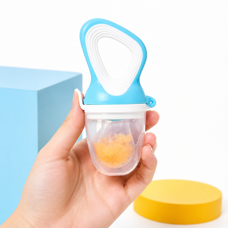 Baby Fruit Feeder – Silicone Food Nibbler with Cover, Teething Pacifier for Babies 0–2 Years