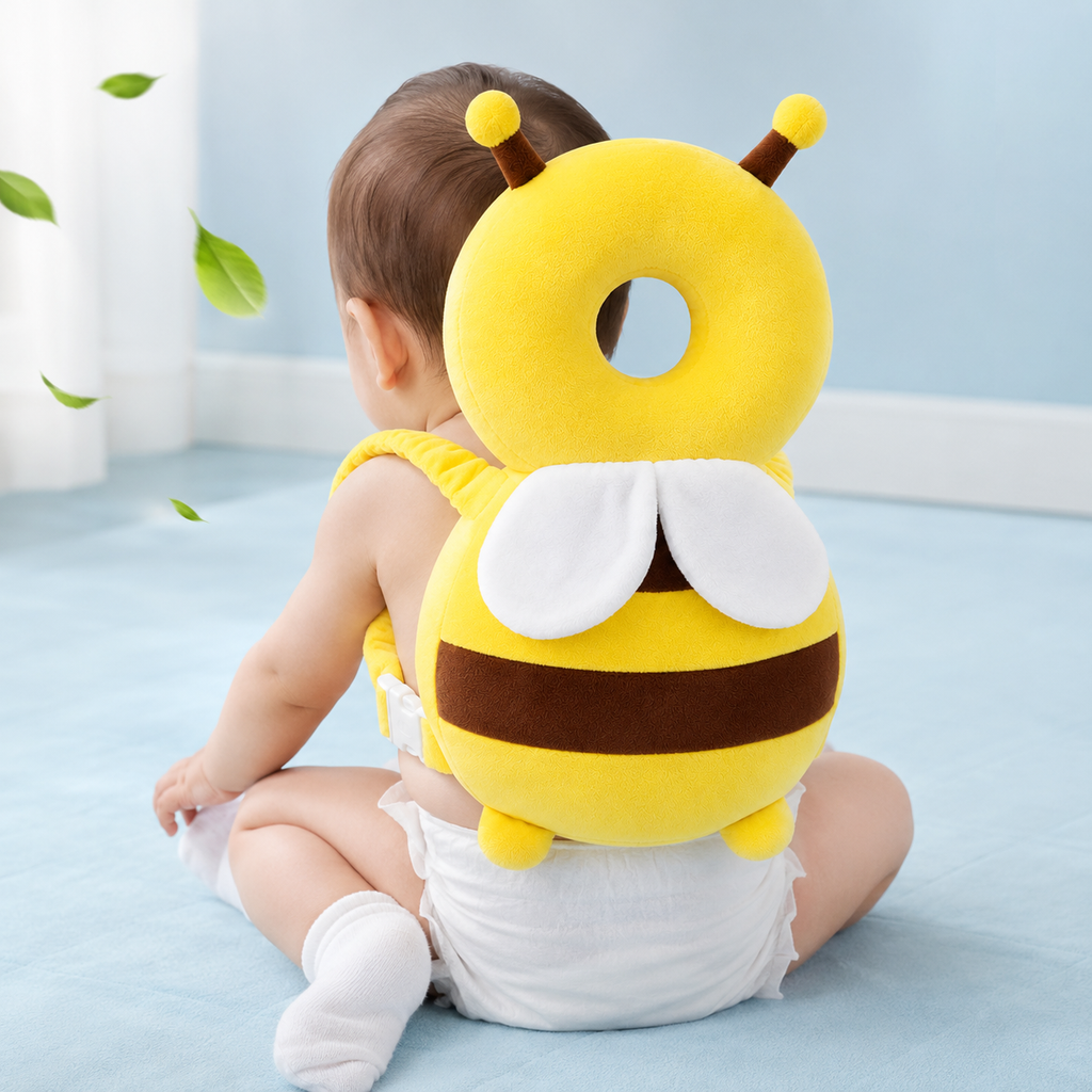 Baby Head Protector Pillow – Bee Backpack Cushion for Walking Falls, Soft Plush Safety Pad