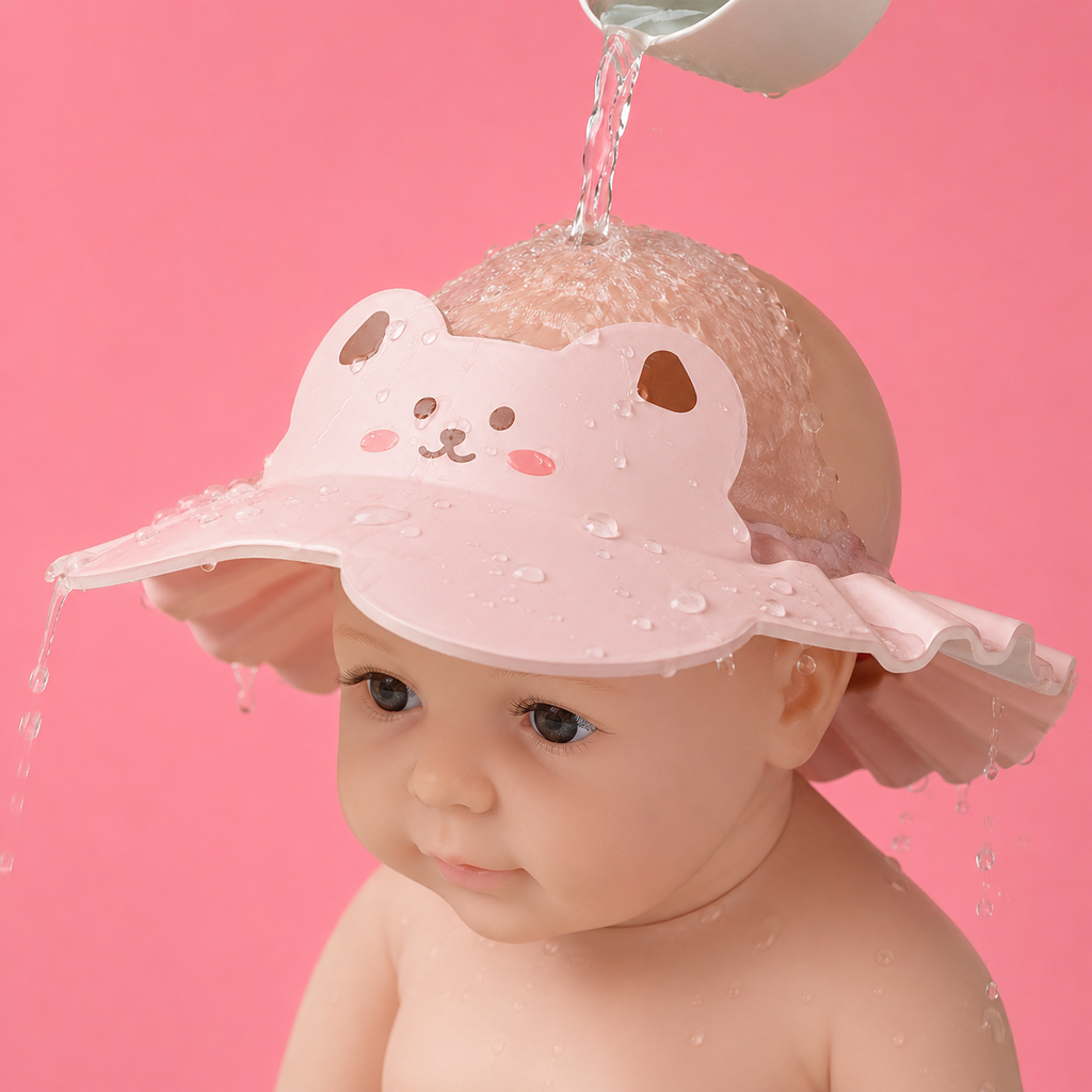 Baby Shower Cap – Adjustable Cartoon Bath Hat for Eye and Ear Protection