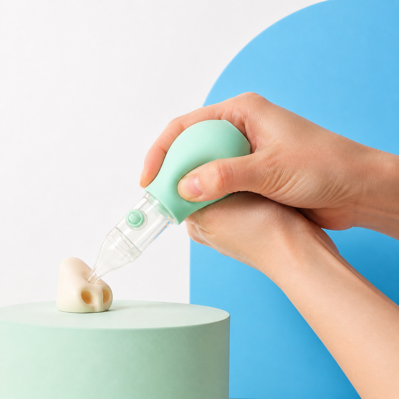 Baby Nasal Aspirator – Manual Silicone Suction Pump, Anti-Backflow Nose Cleaner for Infants