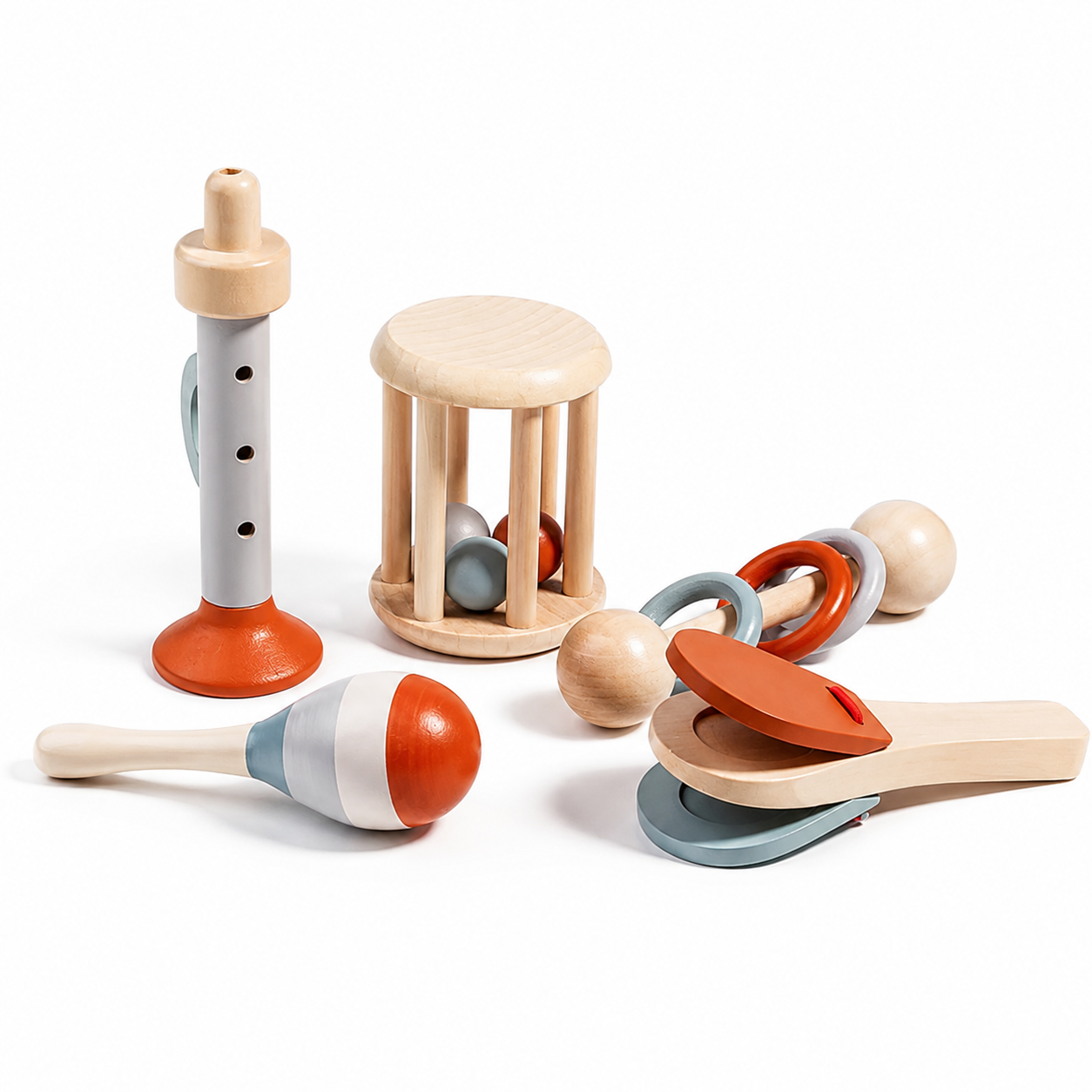 Baby Musical Instruments Set – 5 Piece Wooden Sensory Toys for Toddlers