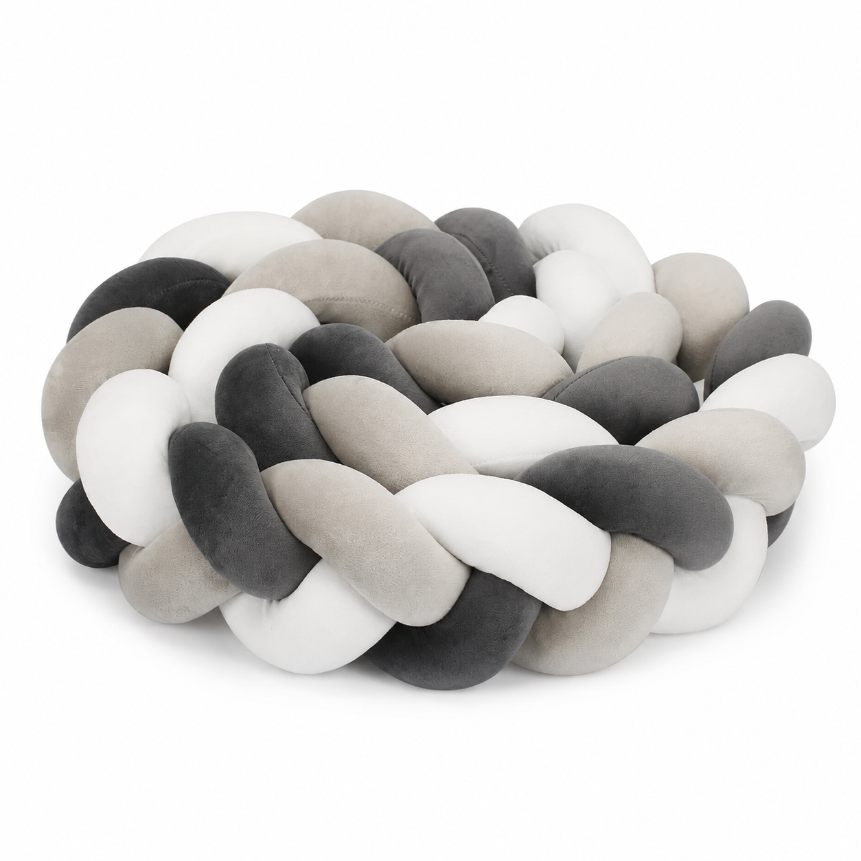 Braided Crib Bumper – Soft Knot Pillow Cushion for Baby Bed, Nursery Decor, Cot Protector