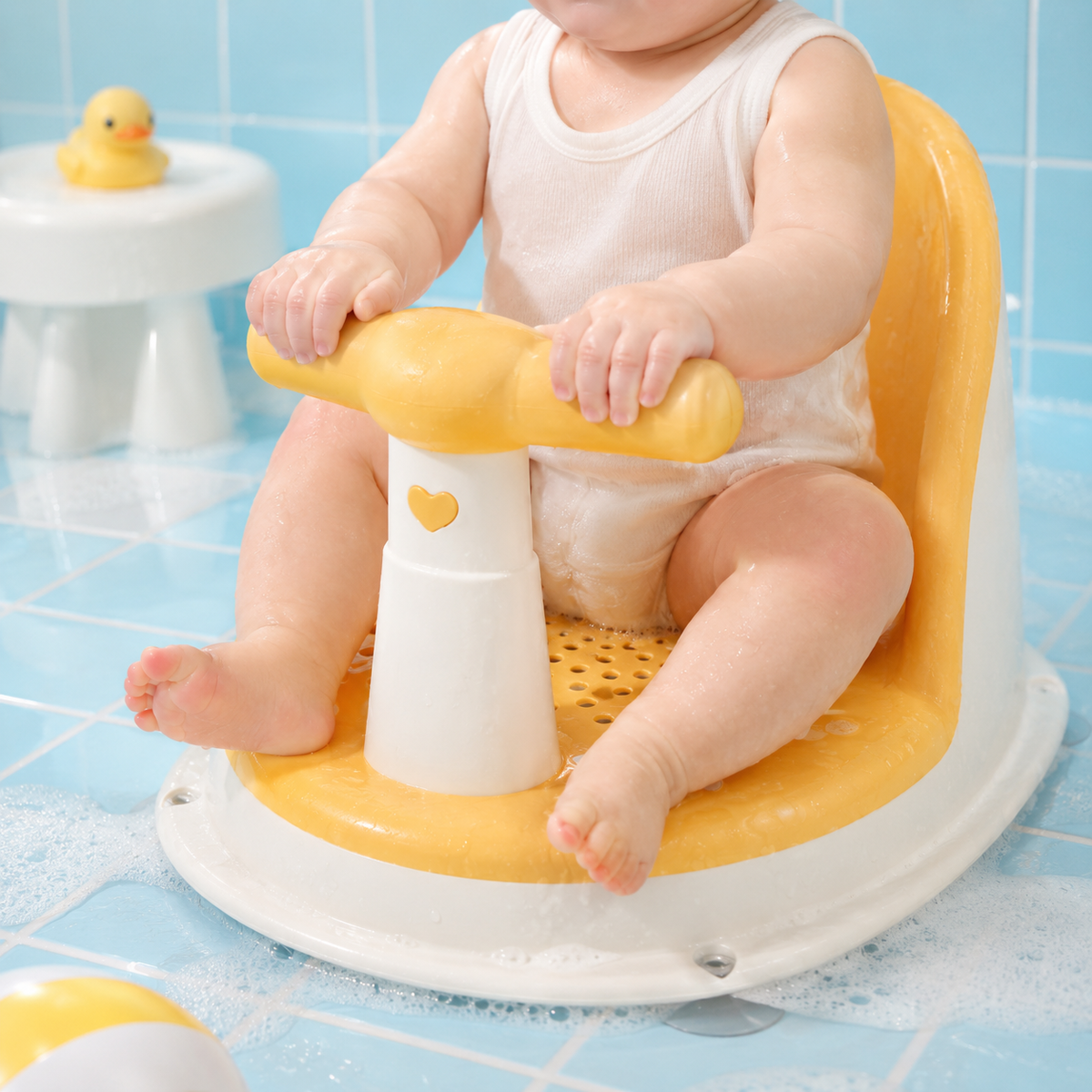 Baby Shower Seat – Portable Bath Support with Non-Slip Base for Newborns