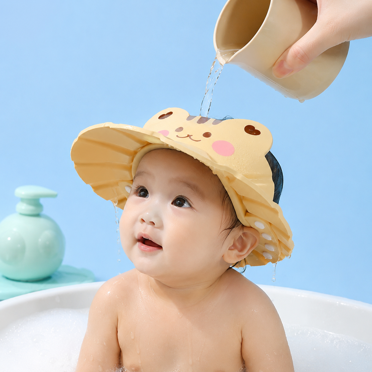Baby Shower Cap – Adjustable Cartoon Bath Hat for Eye and Ear Protection