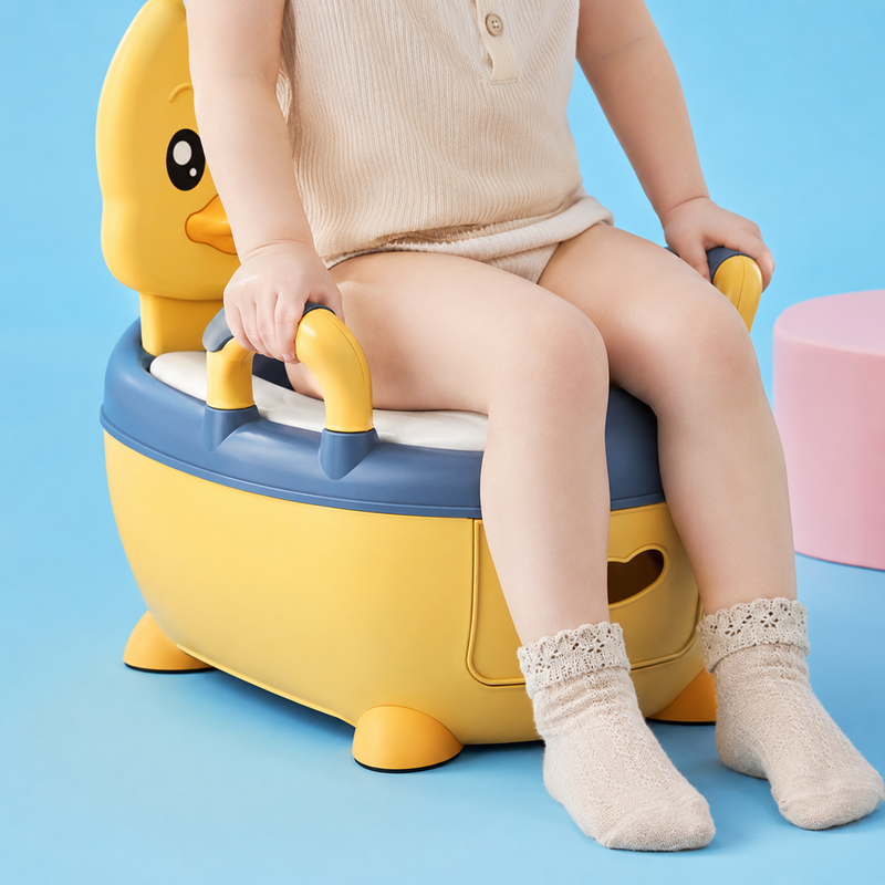 Children’s Potty Training Chair – Duck Design, High Back, Armrests, Unisex Toddler Toilet Seat