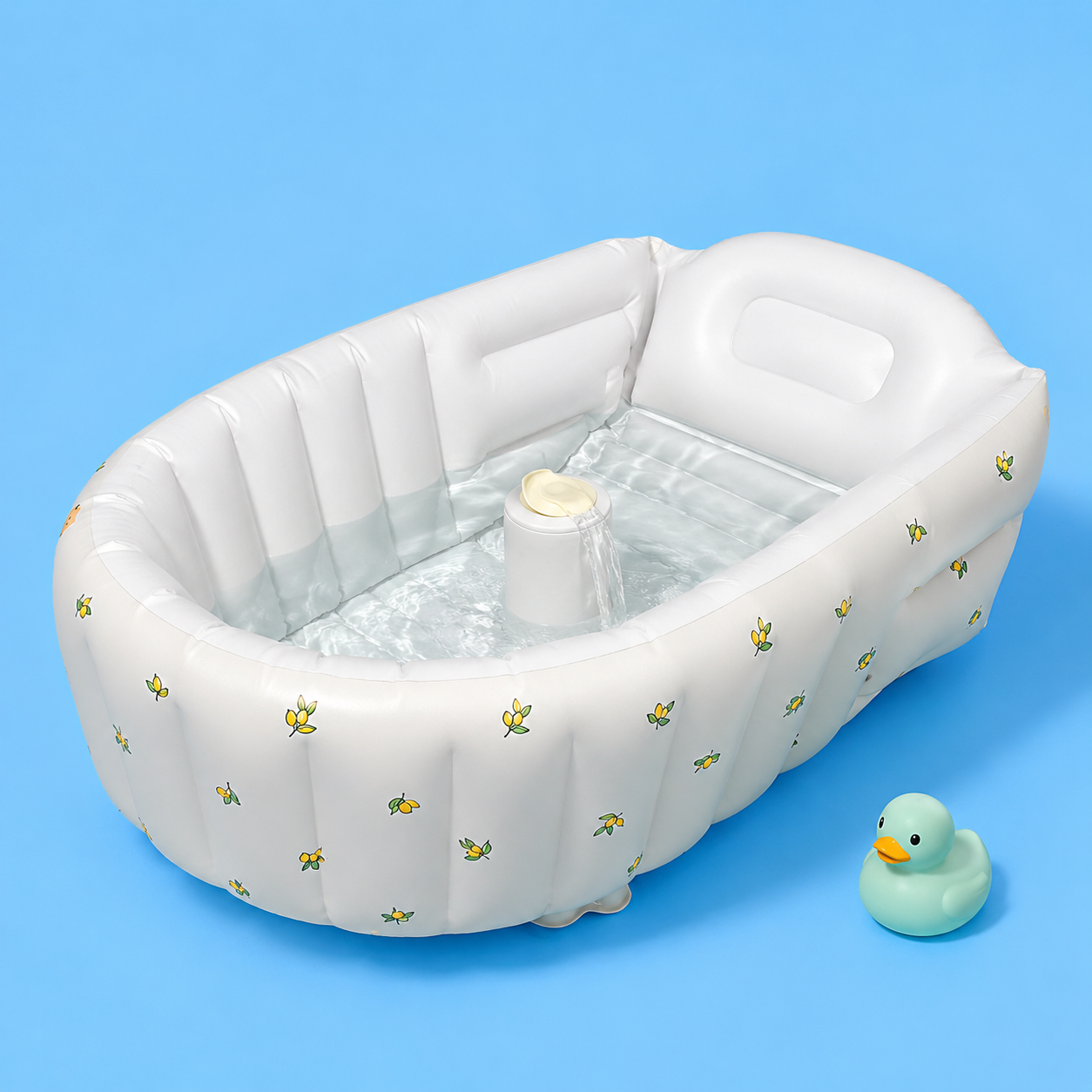 Inflatable Baby Bathtub – Portable PVC Tub with Built-in Air Pump for Newborns