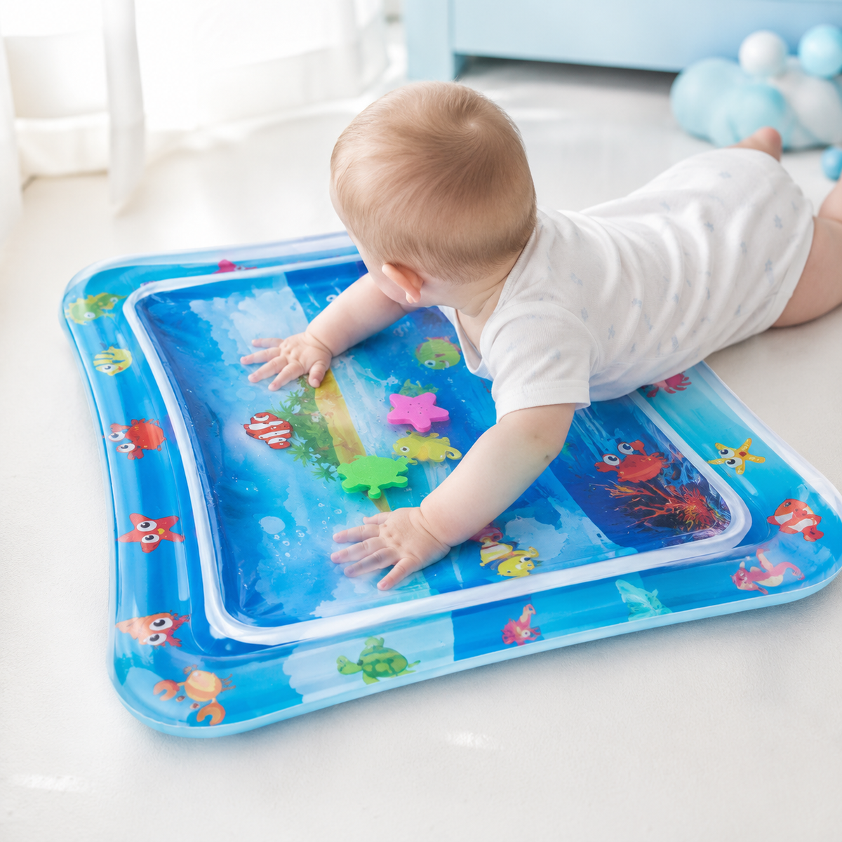 Baby Water Play Mat – Inflatable Tummy Time Pad for Sensory Development