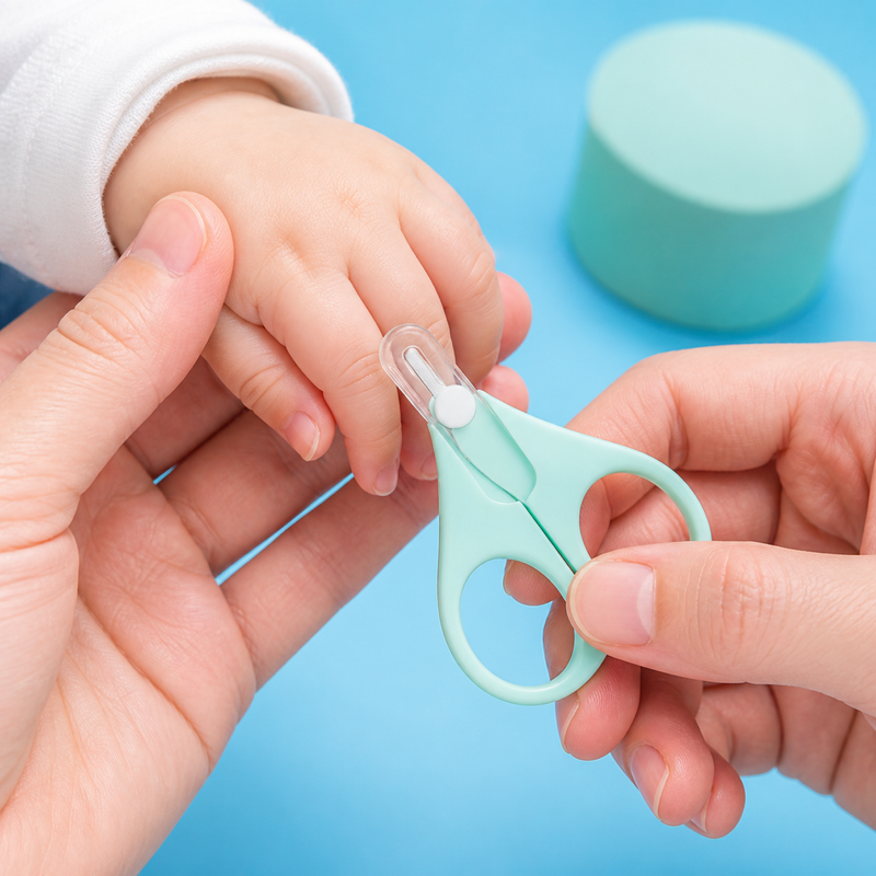 Baby Nail Scissors – Stainless Steel Mini Clipper with Rounded Handles for Newborn Nail Care