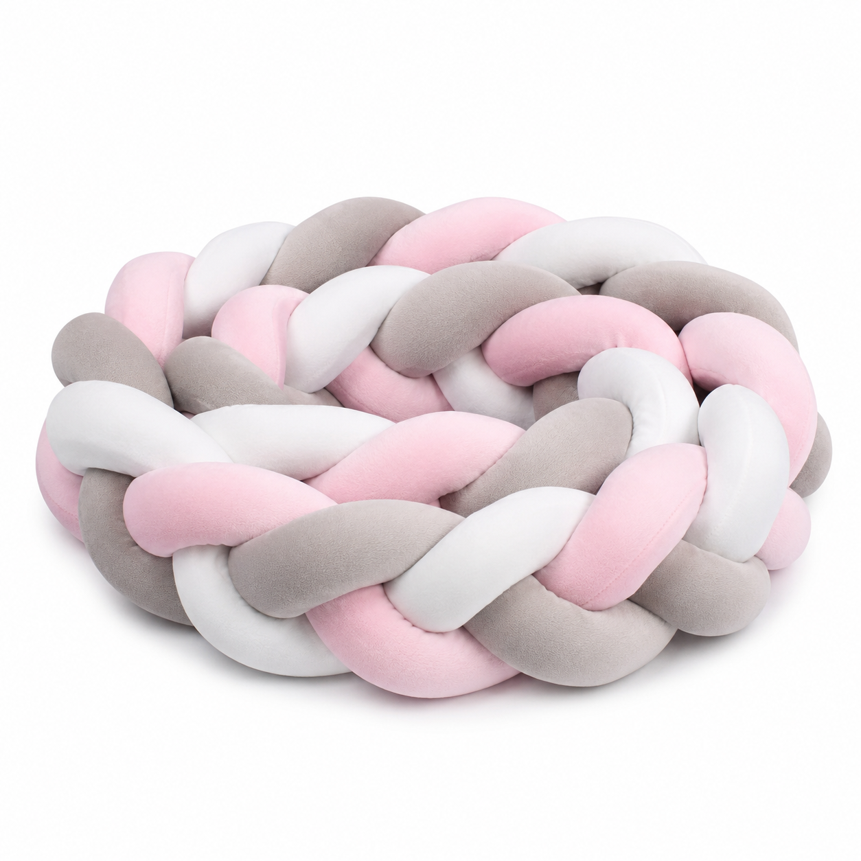 Braided Crib Bumper – Soft Knot Pillow Cushion for Baby Bed, Nursery Decor, Cot Protector