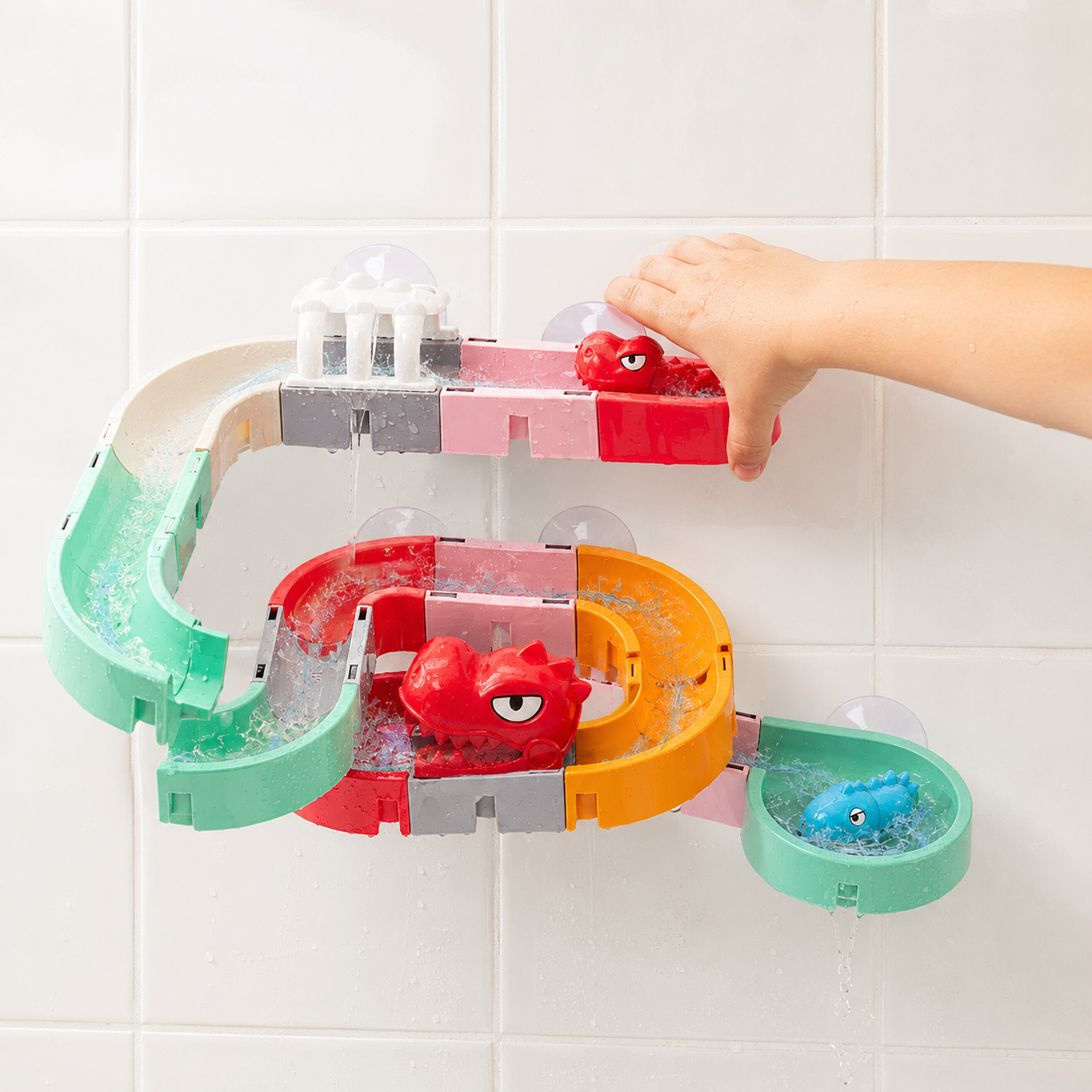 DIY Water Slide Track Set – Reconfigurable Bath Toy with Suction Cups for Kids