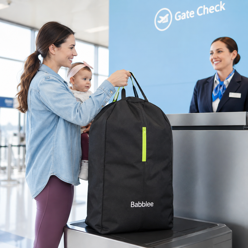 Stroller Travel Bag – Waterproof Airplane Gate Check Cover, XL Foldable Lightweight Storage for All Brands