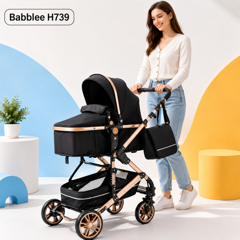 3 in 1 Baby Stroller – Foldable High Landscape Carriage with Car Seat for Newborn to Toddler