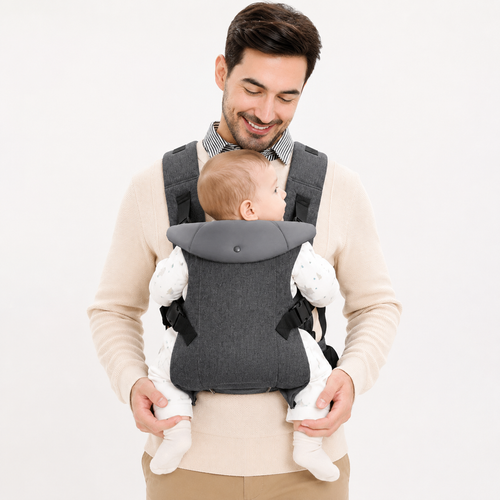 Baby Carrier with Hip Seat – Front Back Carry, Lumbar Support, All Seasons, Newborn to Toddler
